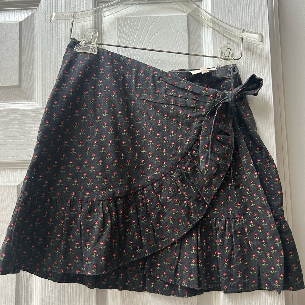 Sezane Black Wrap Skirt